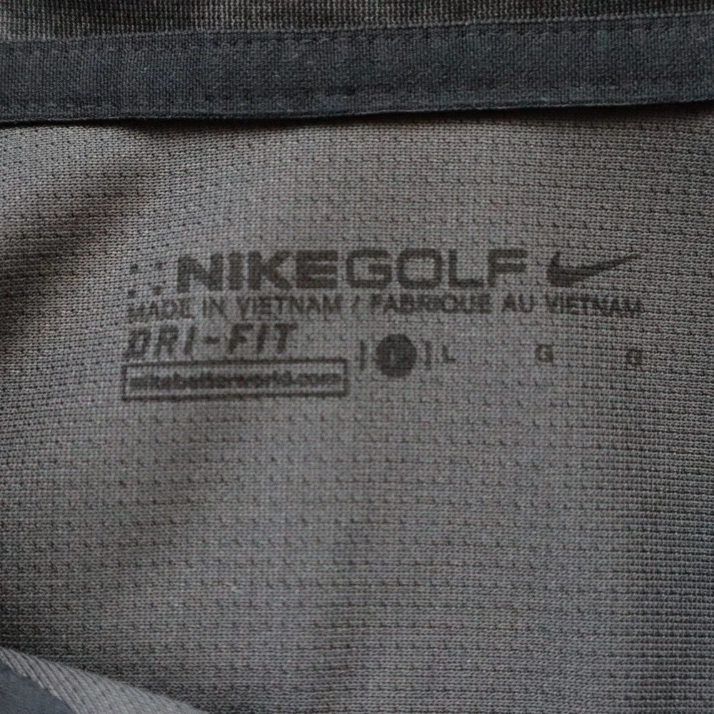 Nike Golf Polo Shirt Mens Large‎ Dri-Fit Black Short Sleeve Village Builders